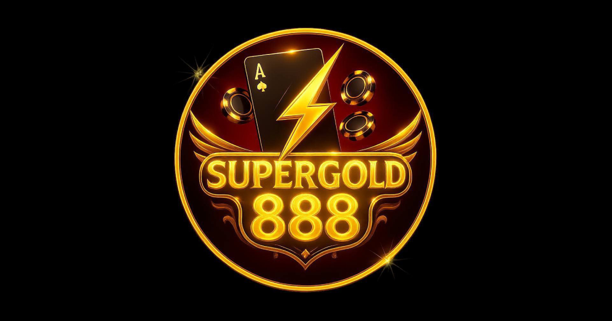 Main banner of the Super Gold 888 platform featuring a premium gold visual theme